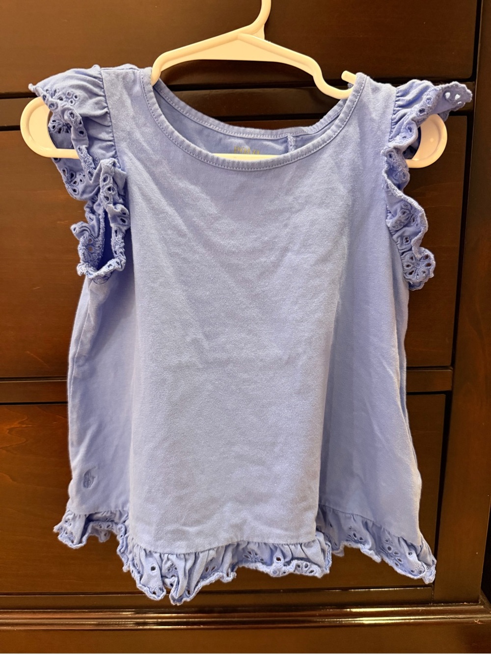 Polo by Ralph Lauren Light blue Eyelet Ruffle Tank